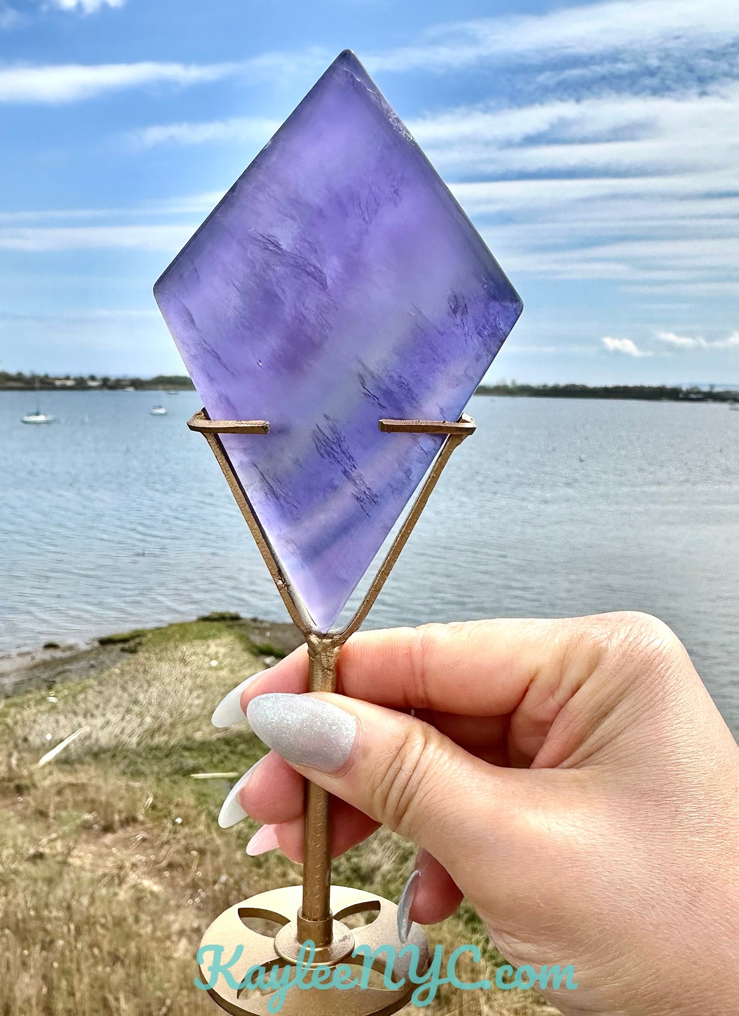 Wholesale Lot 4 PCs Natural Fluorite Diamond w/stand Healing Energy