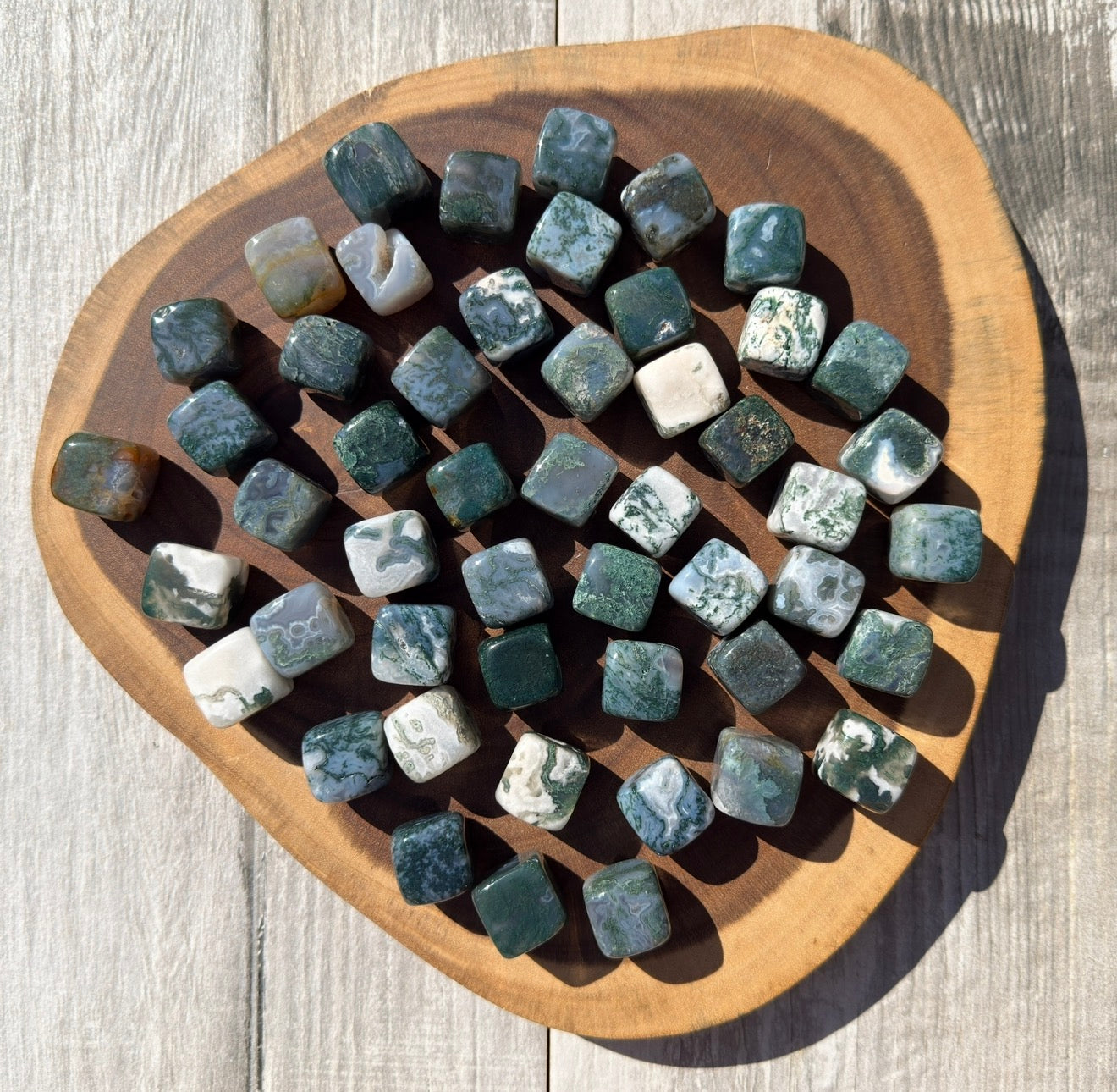 2 lbs Natural Moss Agate Cube Crystal Healing Energy