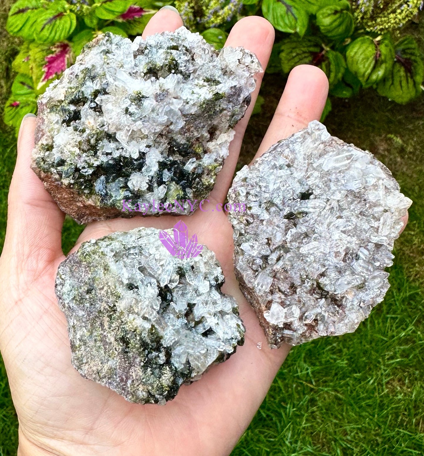 Wholesale Lot 6-7 pcs Natural Epidote Quartz Cluster Raw Crystal