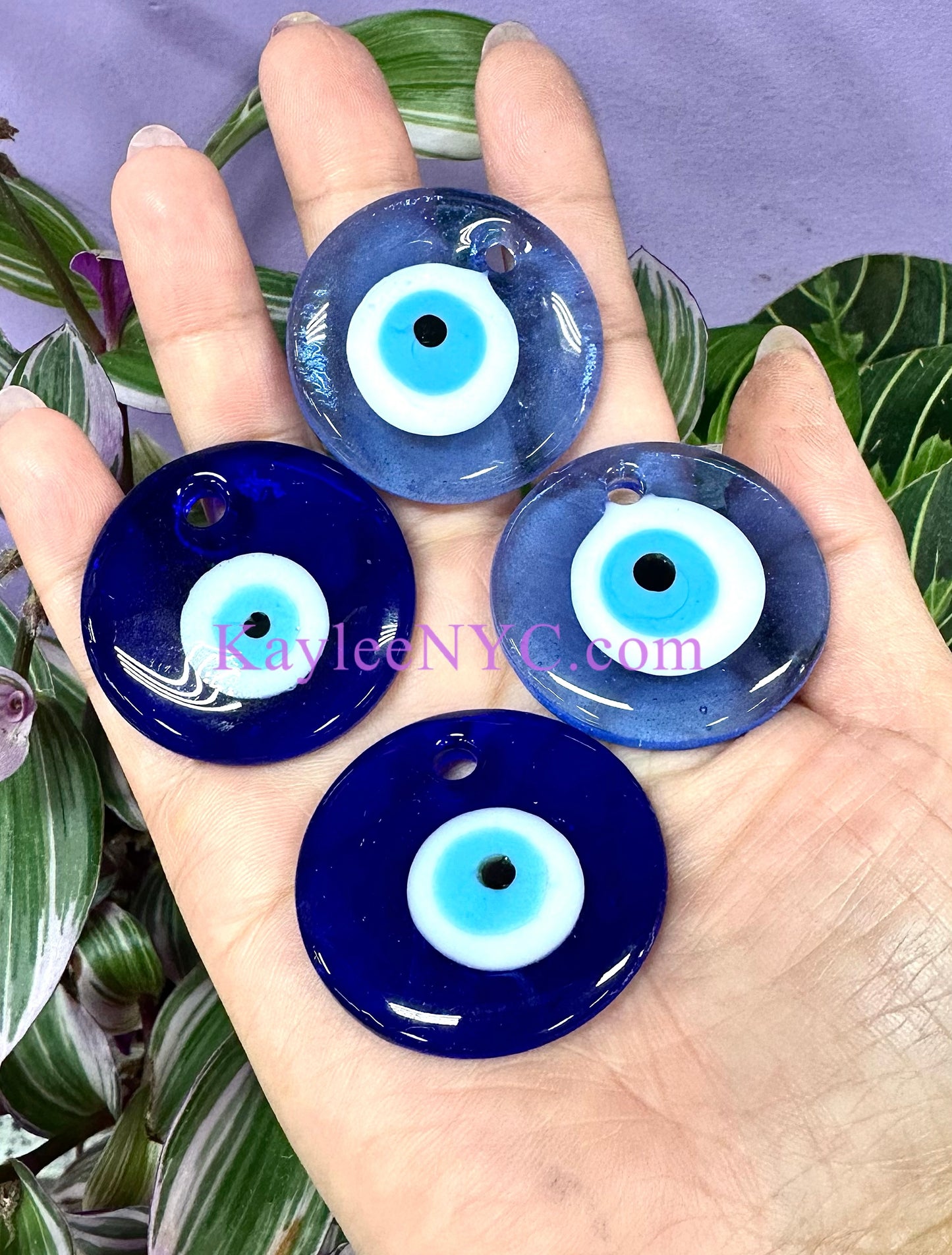 Wholesale Lot 12 Pcs Evil Eye Glass Pendant Hand Blown