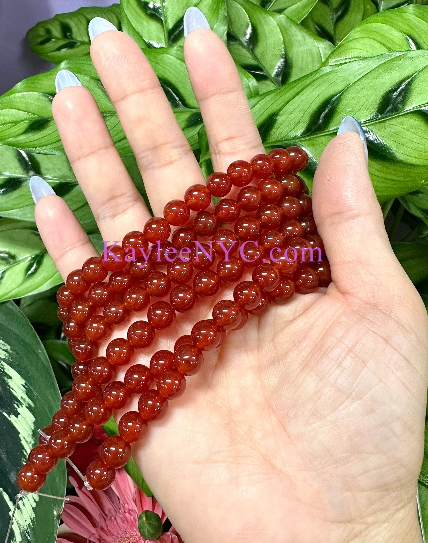 3 strands 8mm Natural Carnelian Beads