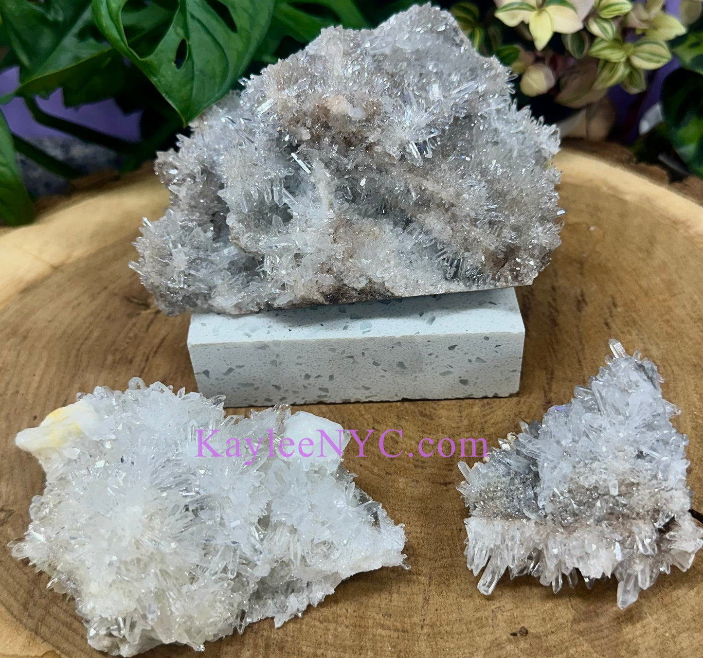 3 PCs Natural Clear Quartz Cluster Crystal Raw