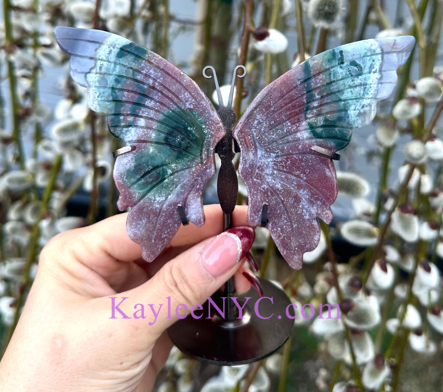 Wholesale Lot 4 PCs Natural Crystal Butterfly w/stand Healing Energy