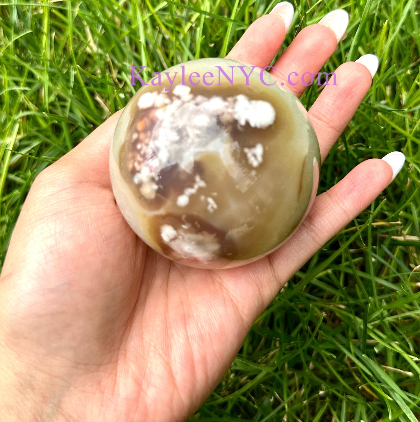 4-5 pcs Natural Green Flower Agate Sphere