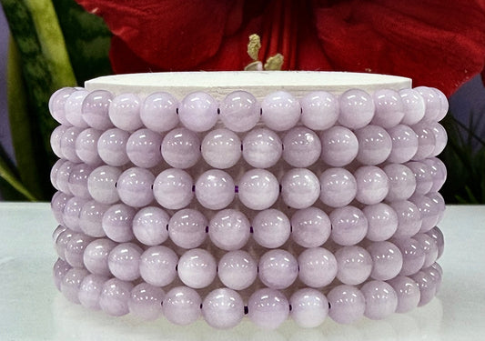 Wholesale 6 Pcs Natural Kunzite 6mm 7.5” Crystal Bracelet Healing Energy