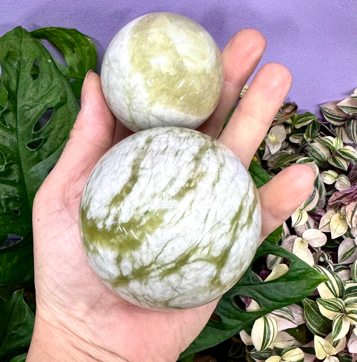 4-5 PCs Natural Jade aka Serpentine Sphere