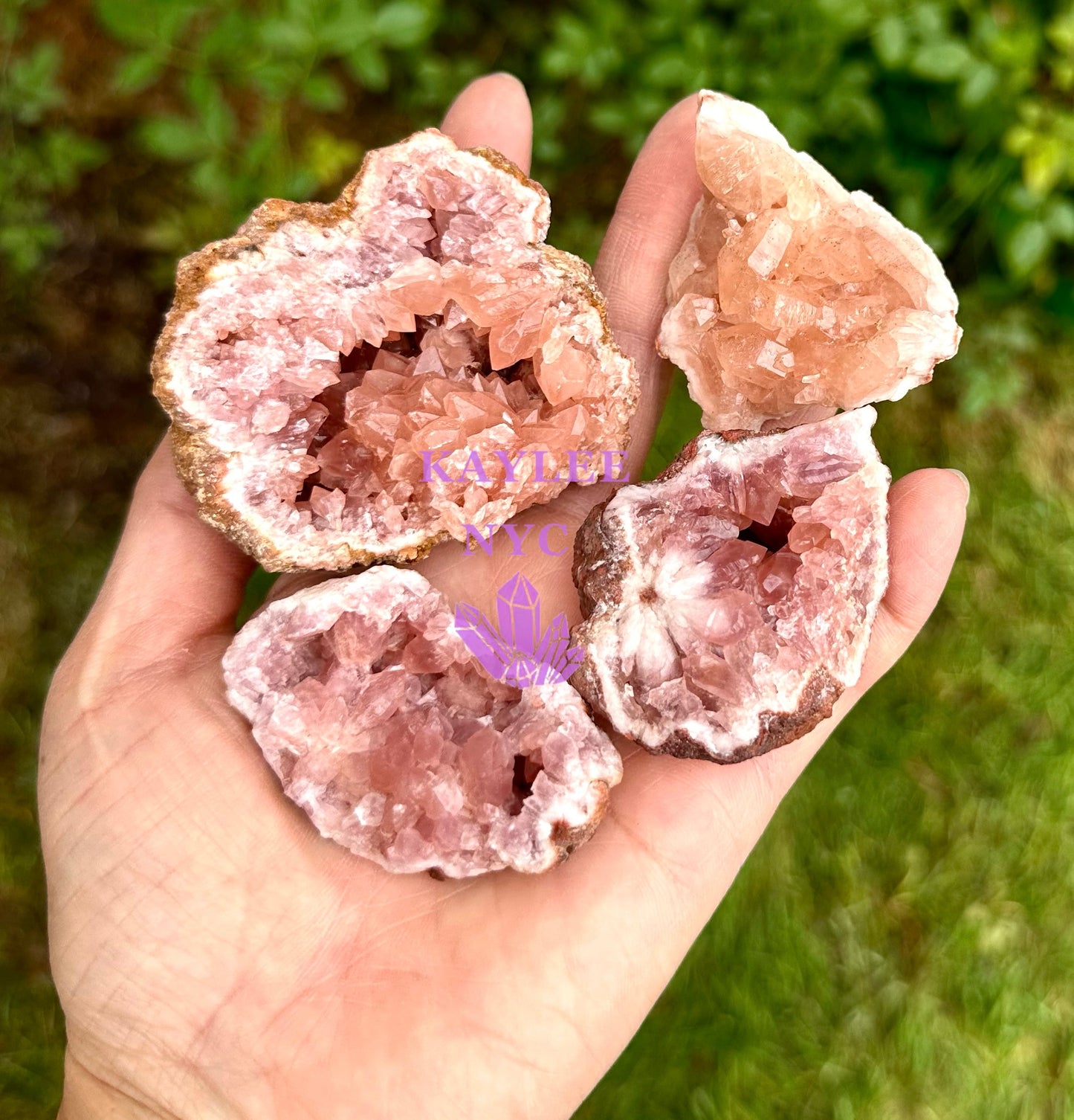 1 lb Natural Pink Amethyst Geode Crystal Raw