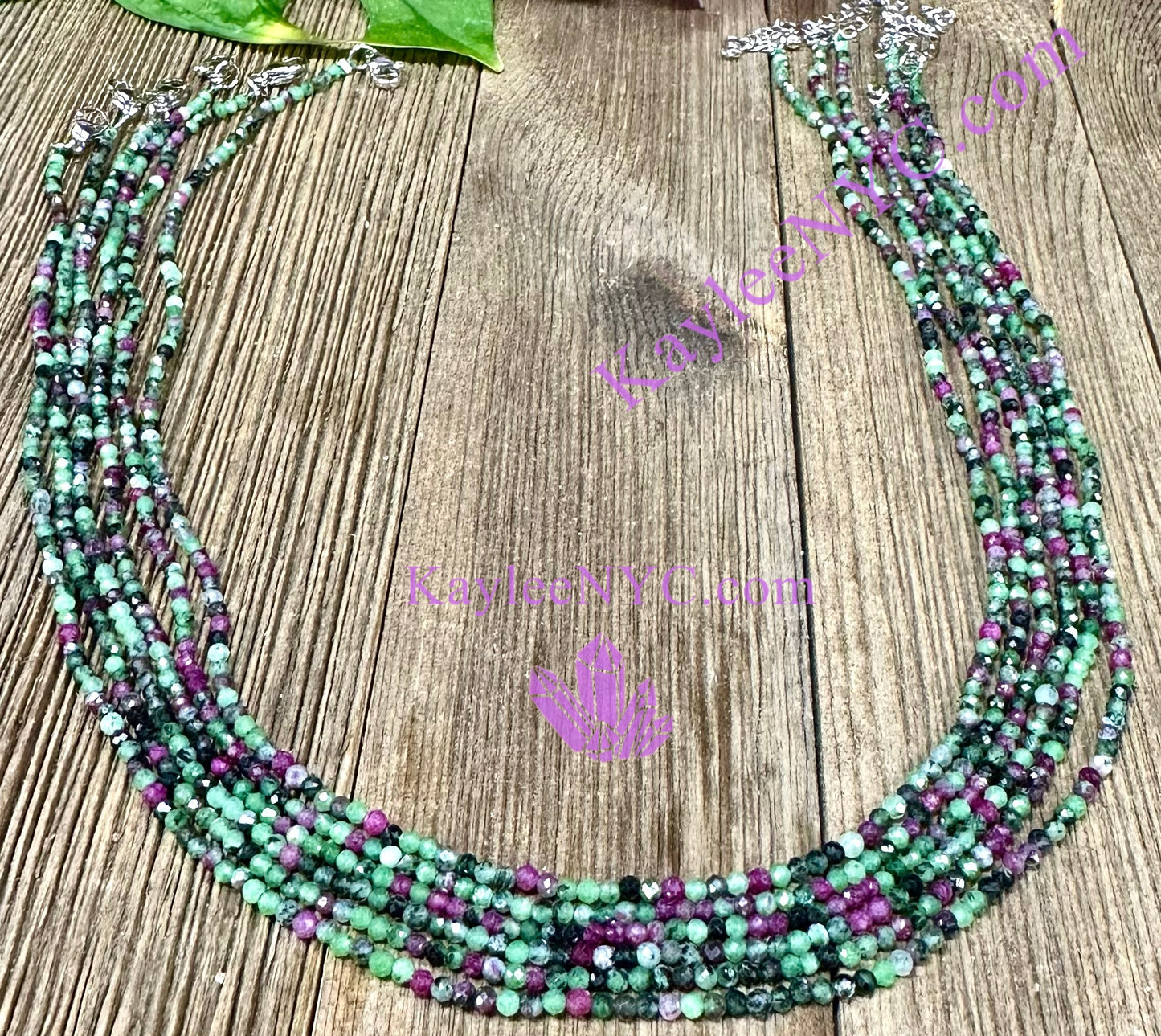 6 PCs 2mm Natural Ruby Zoisite Necklaces