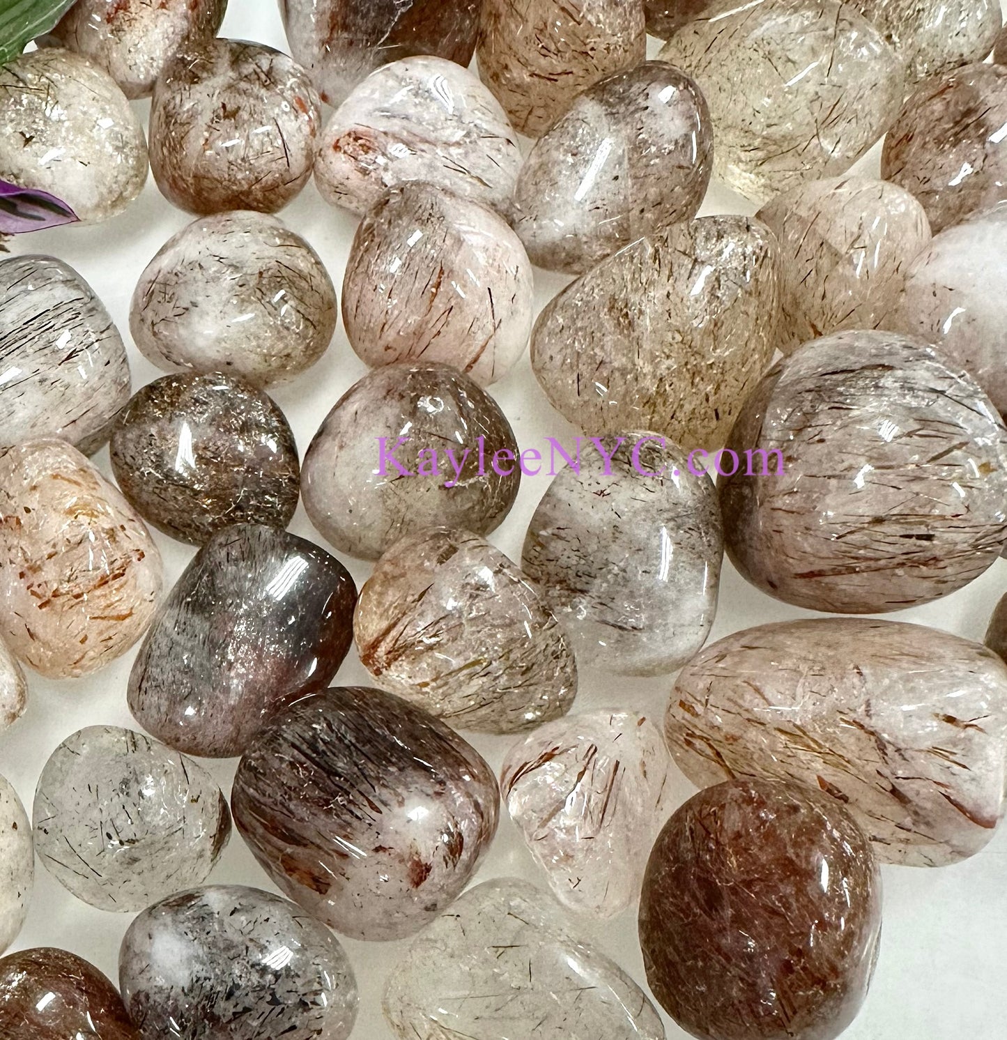 2 lbs Natural Rutilated Quartz Tumble