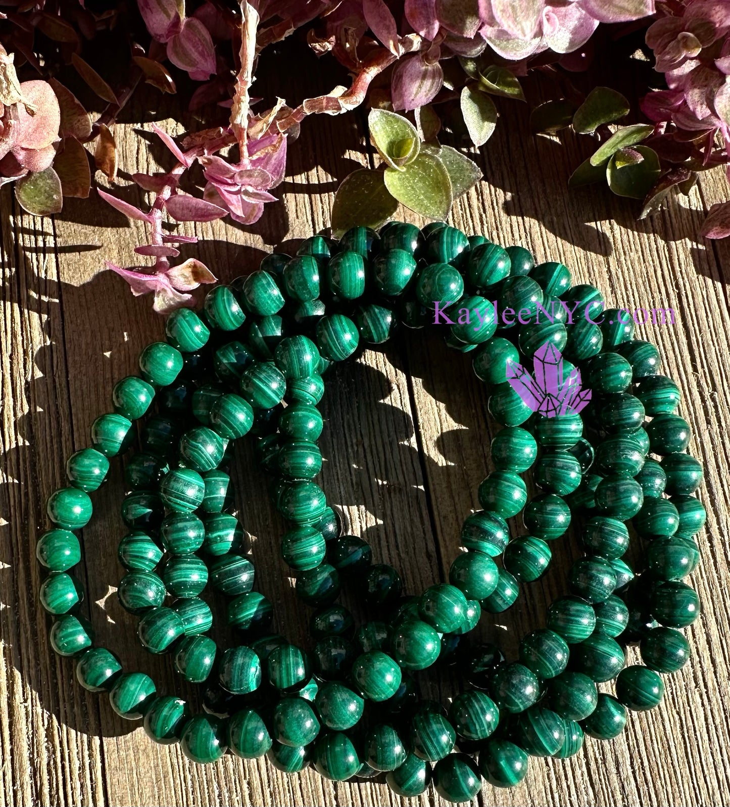 Wholesale 6 Pcs Natural Malachite 6mm 7.5” Crystal Healing Stretch Bracelet