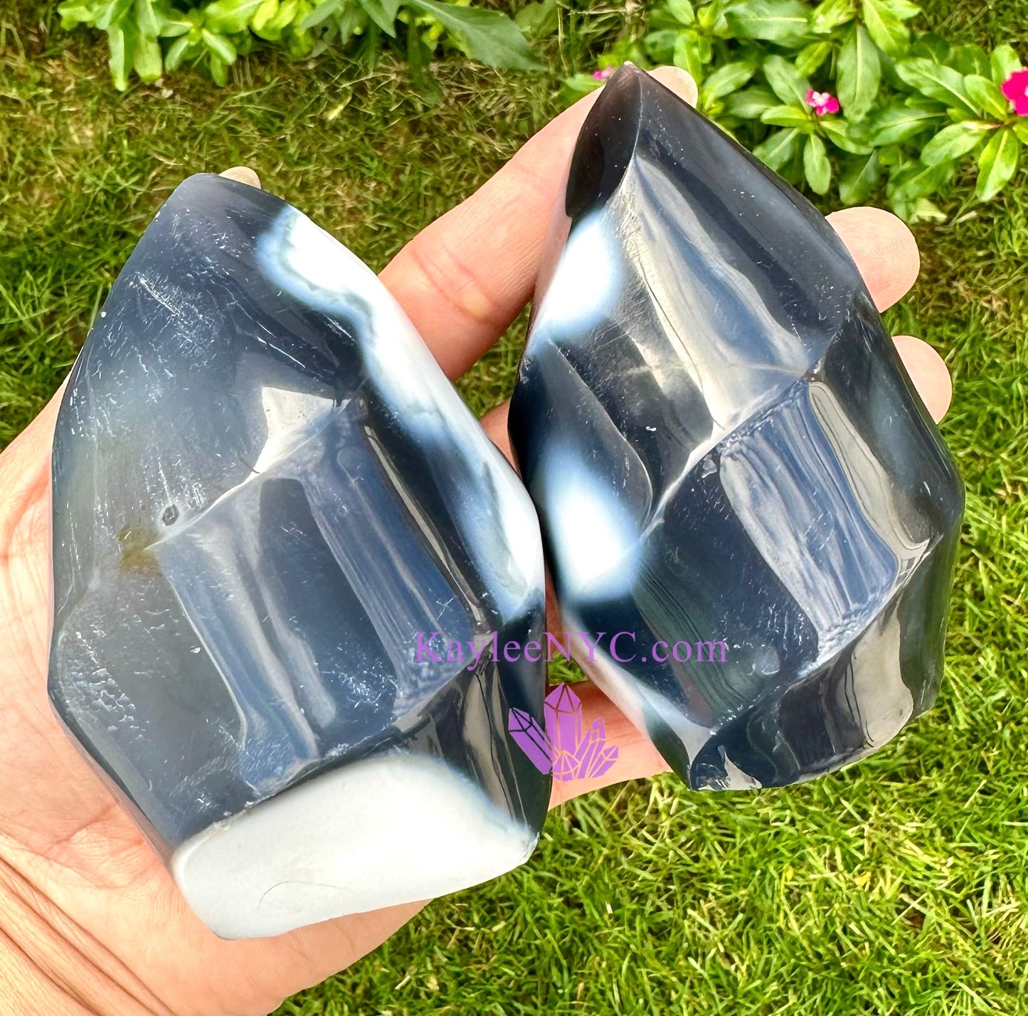 4-5 PCs Natural Orca Agate Flame Crystals