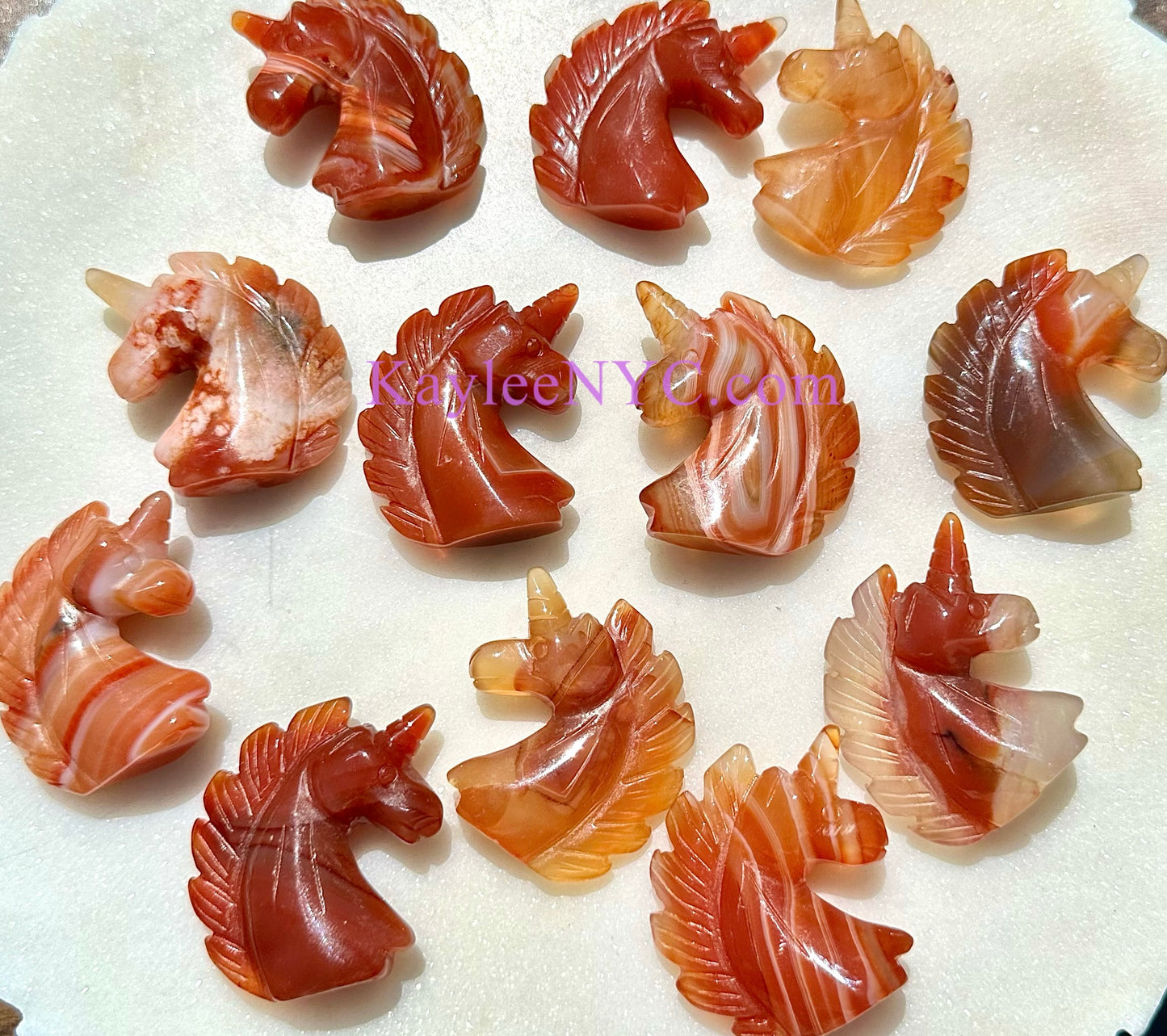 12 PCs 1.5” Natural Carnelian Unicorns Healing Energy