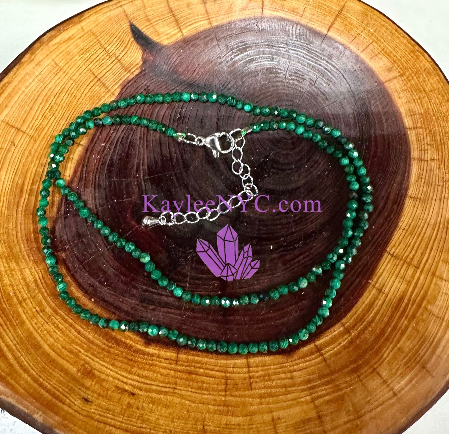 6 PCs 2mm Natural Malachite Necklaces