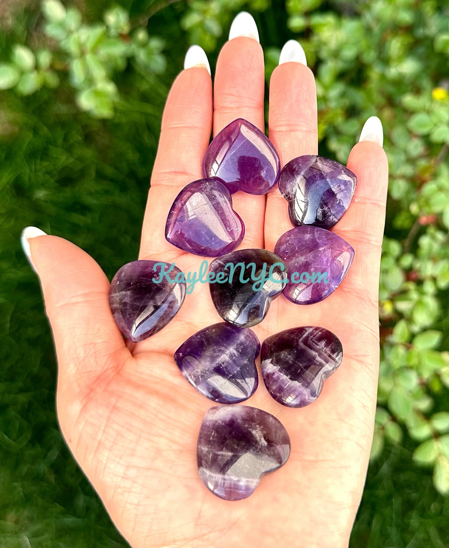 Wholesale Lot 24 Pcs 25mm Amethyst Crystal Hearts  Healing Energy