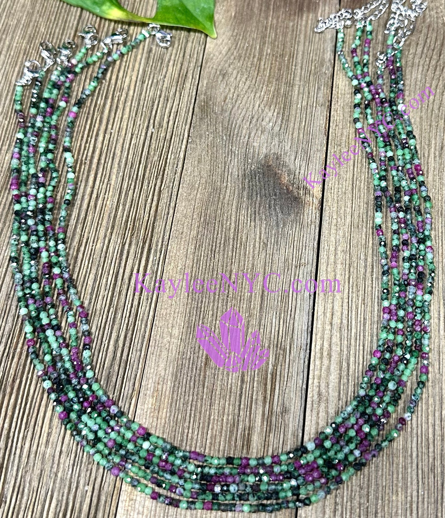 6 PCs 2mm Natural Ruby Zoisite Necklaces