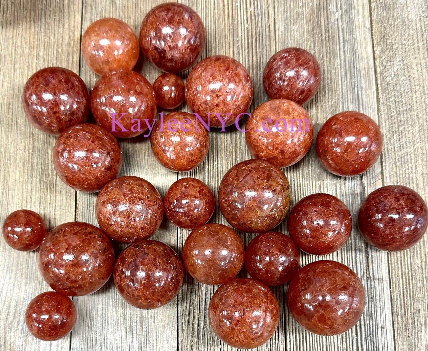 Wholesale Lot 2 Orange Strawberry Quartz Spheres Crystal Ball Energy Healing