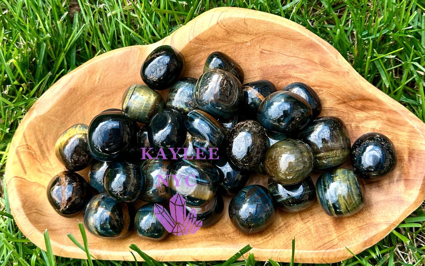 2 lbs Natural Blue Tiger Eye Tumble