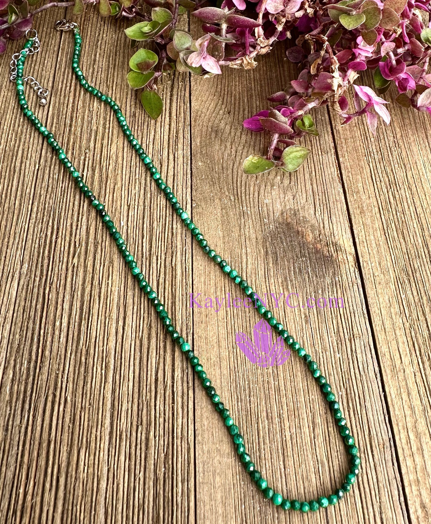 6 PCs 2mm Natural Malachite Necklaces