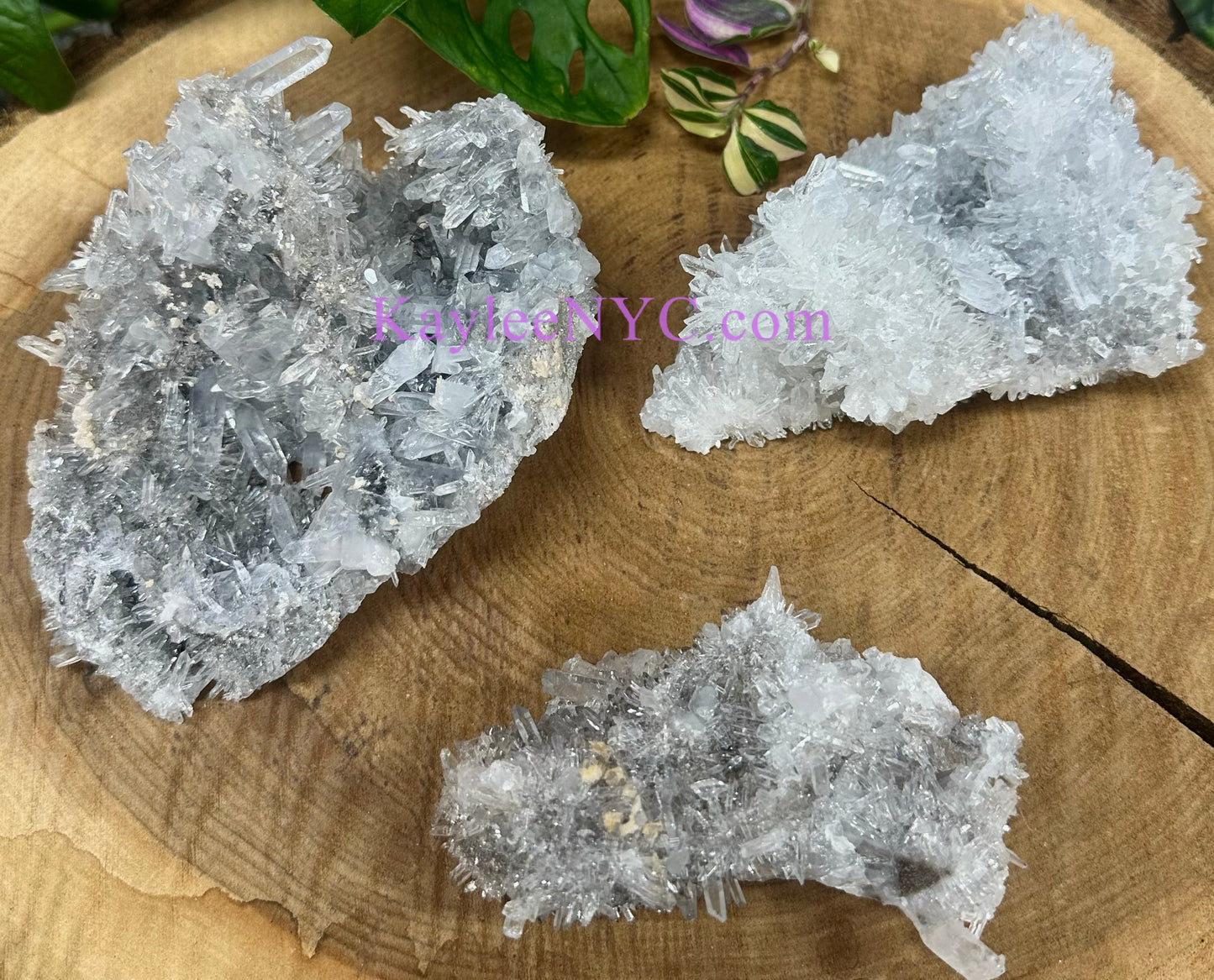 3 PCs Natural Clear Quartz Cluster Crystal Raw