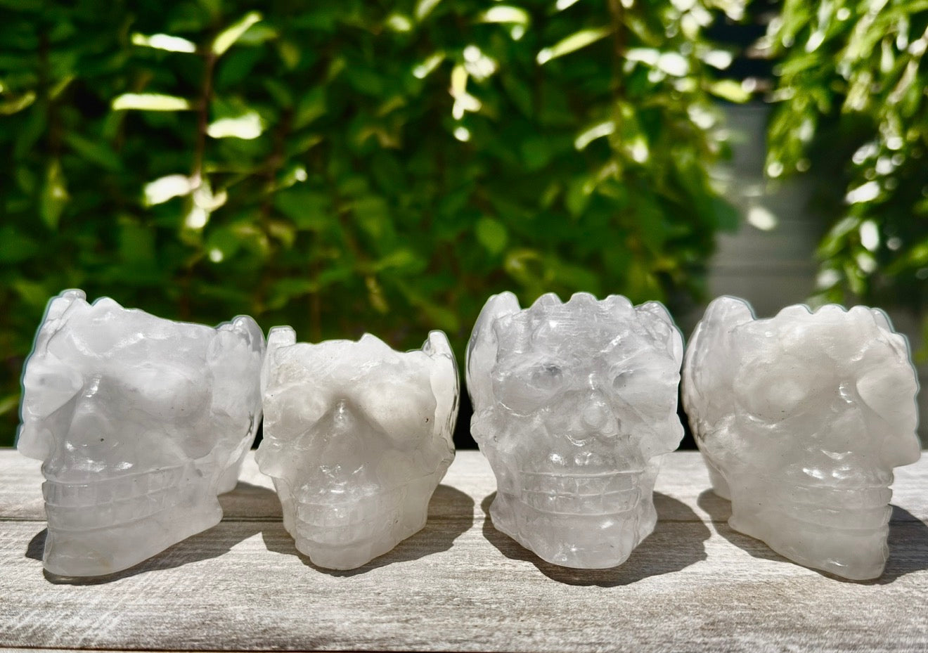 Wholesale lot 4 Pcs Clear Quartz Skull Bowl Natural Crystal healing energy