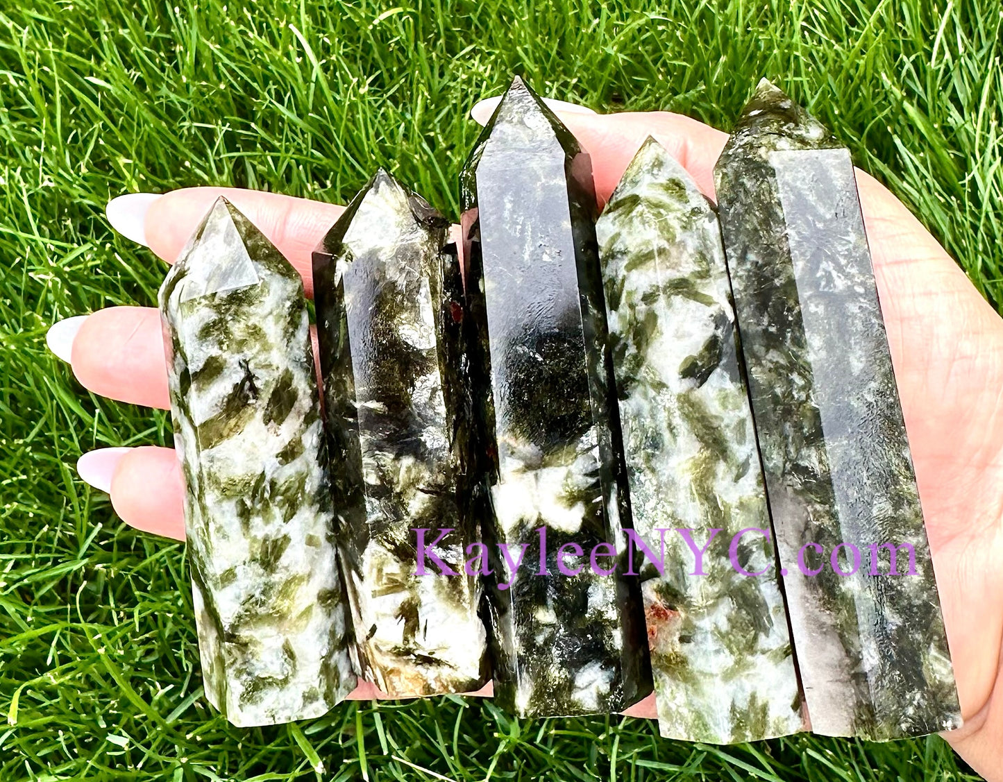 Wholesale Lot 1 lb Natural Green Lepidolite w Mica Tower Obelisk Point Wand Crystal Energy Healing