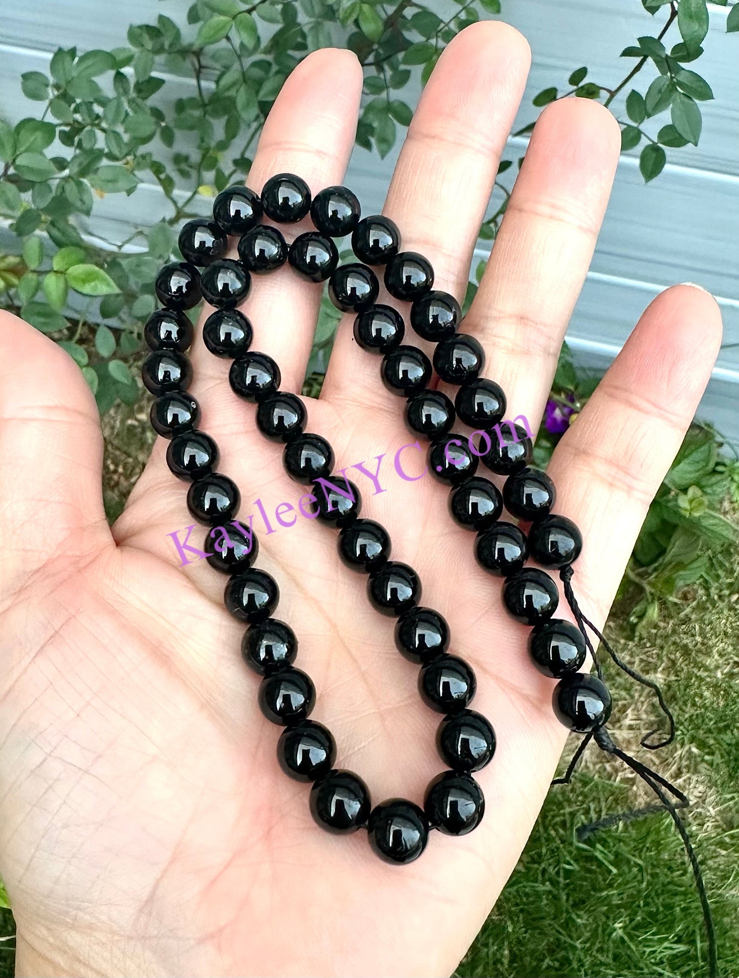 3 strands 8mm Natural Black Tourmaline Beads