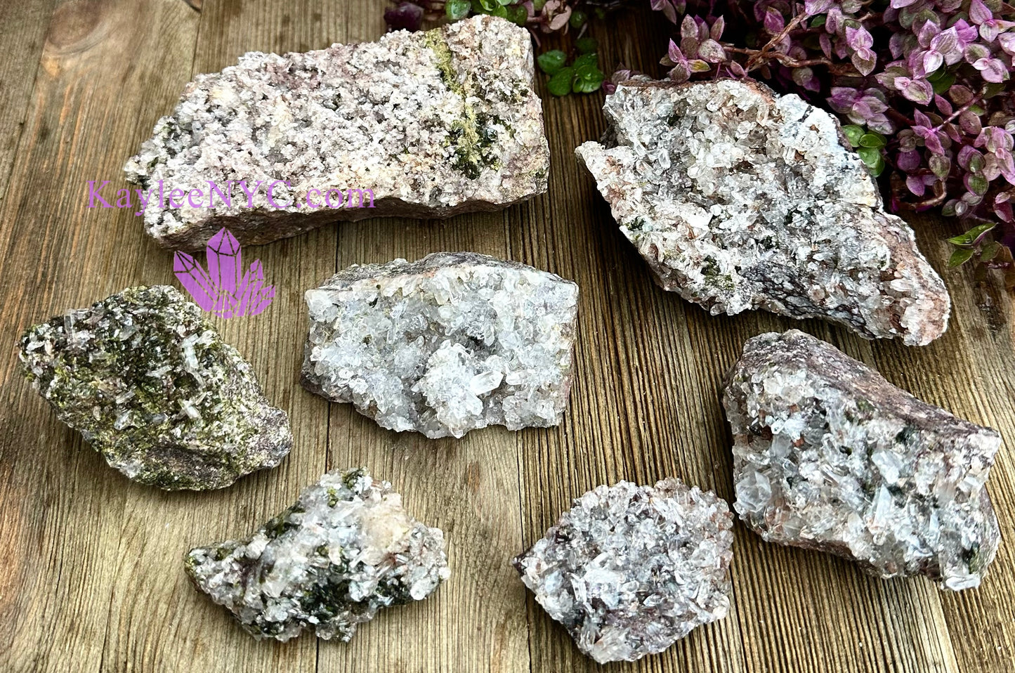 Wholesale Lot 6-7 pcs Natural Epidote Quartz Cluster Raw Crystal