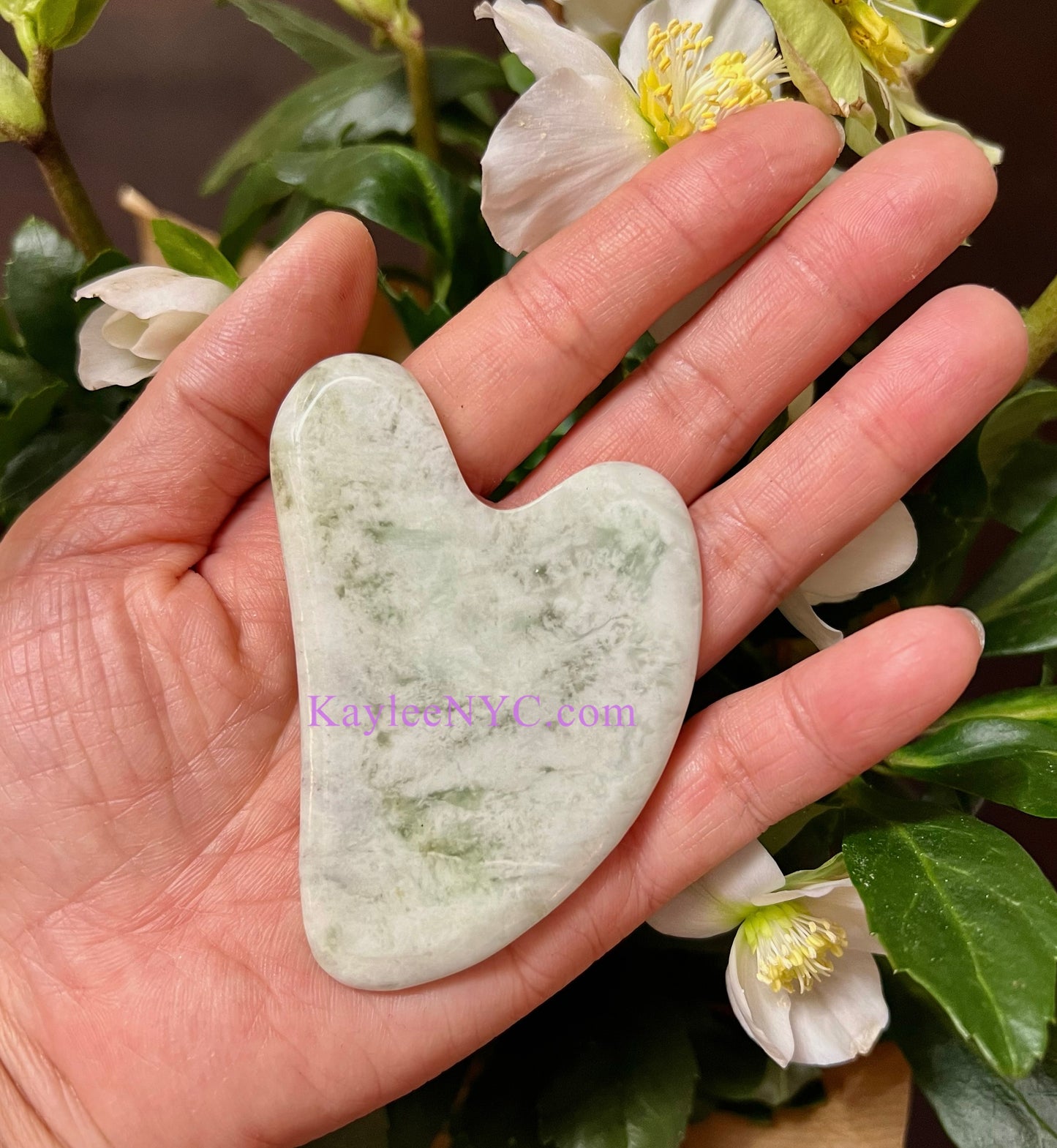 6 PCs Natural Jade Gua Sha Facial Massage Heart