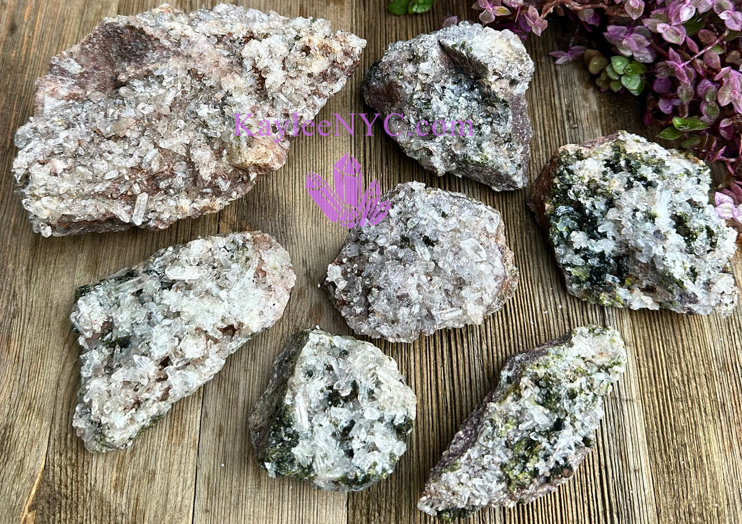 Wholesale Lot 6-7 pcs Natural Epidote Quartz Cluster Raw Crystal