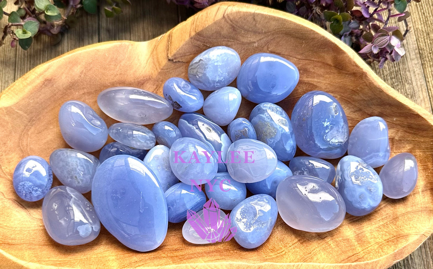 Wholesale Lot 1 lb Natural Blue Chalcedony Tumble Healing Energy Nice Quality