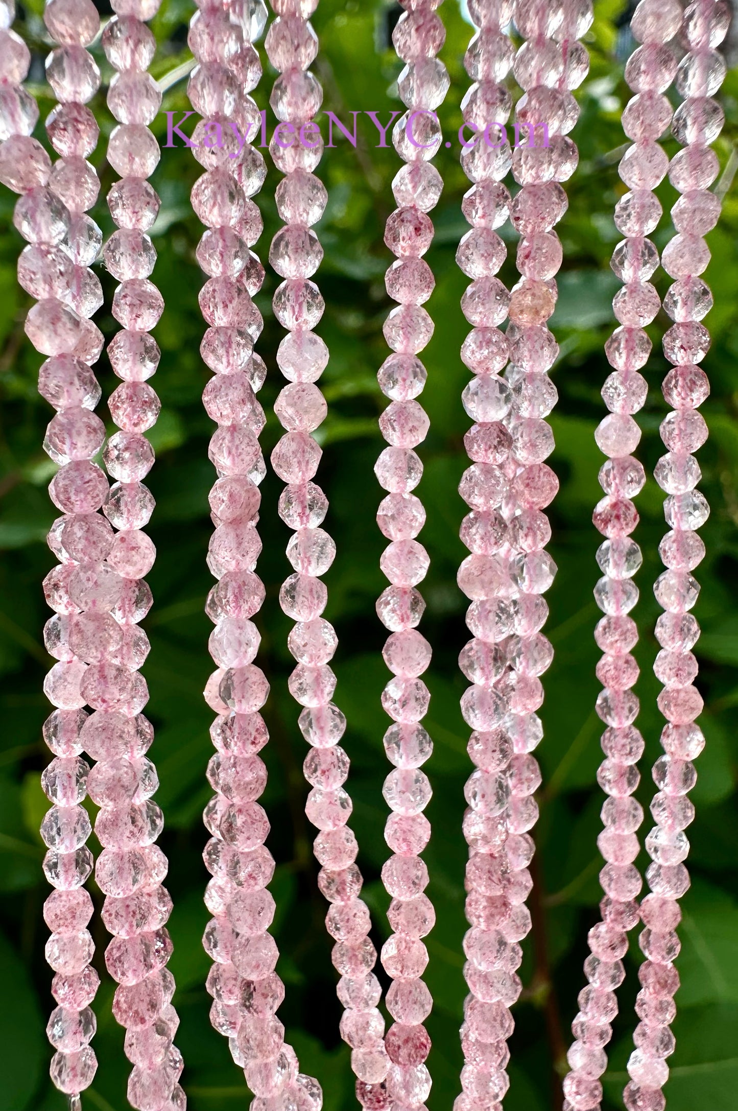 6 PCs 2mm Natural Strawberry Quartz Necklaces