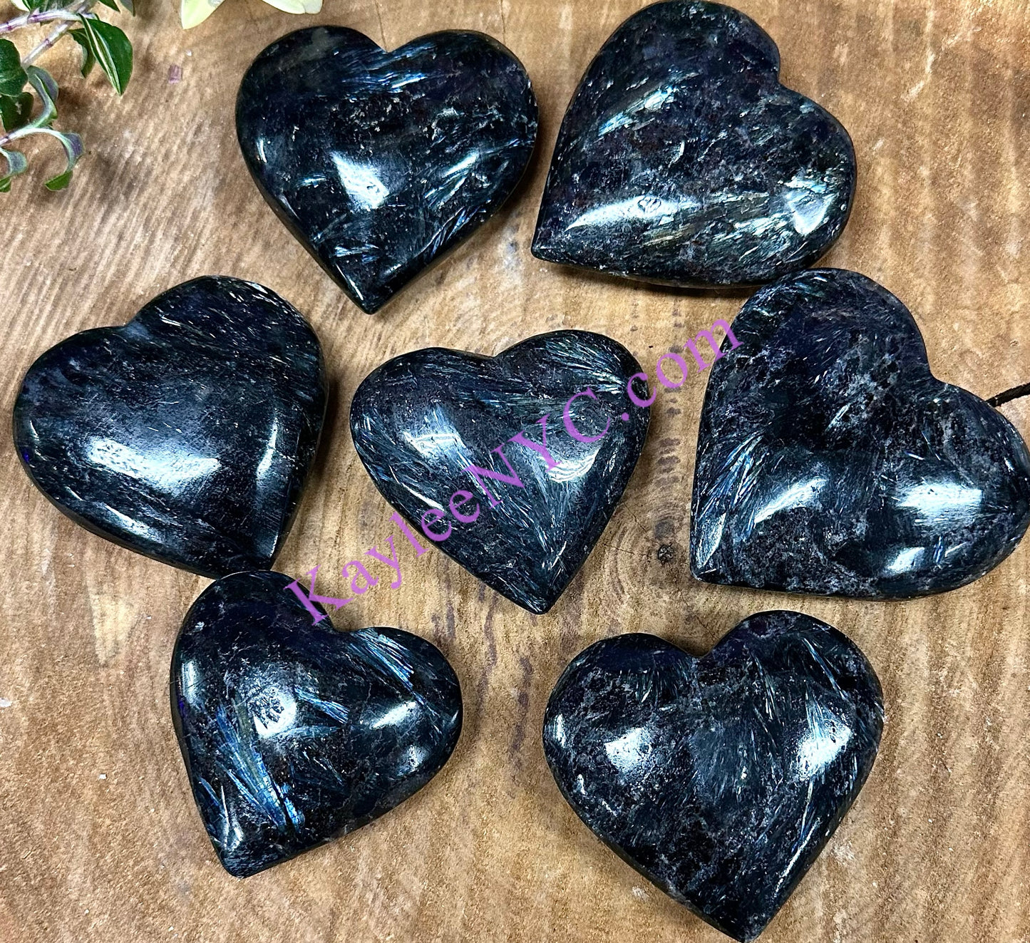 Wholesale 2 Lb Lot Natural Astrophyllite Heart Crystal Energy