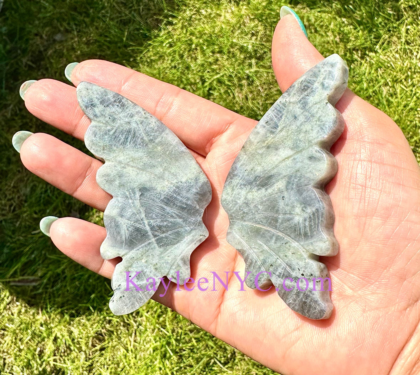 Wholesale Lot 4 PCs Natural Sunset Labradorite Crystal Butterfly w/stand Healing Energy