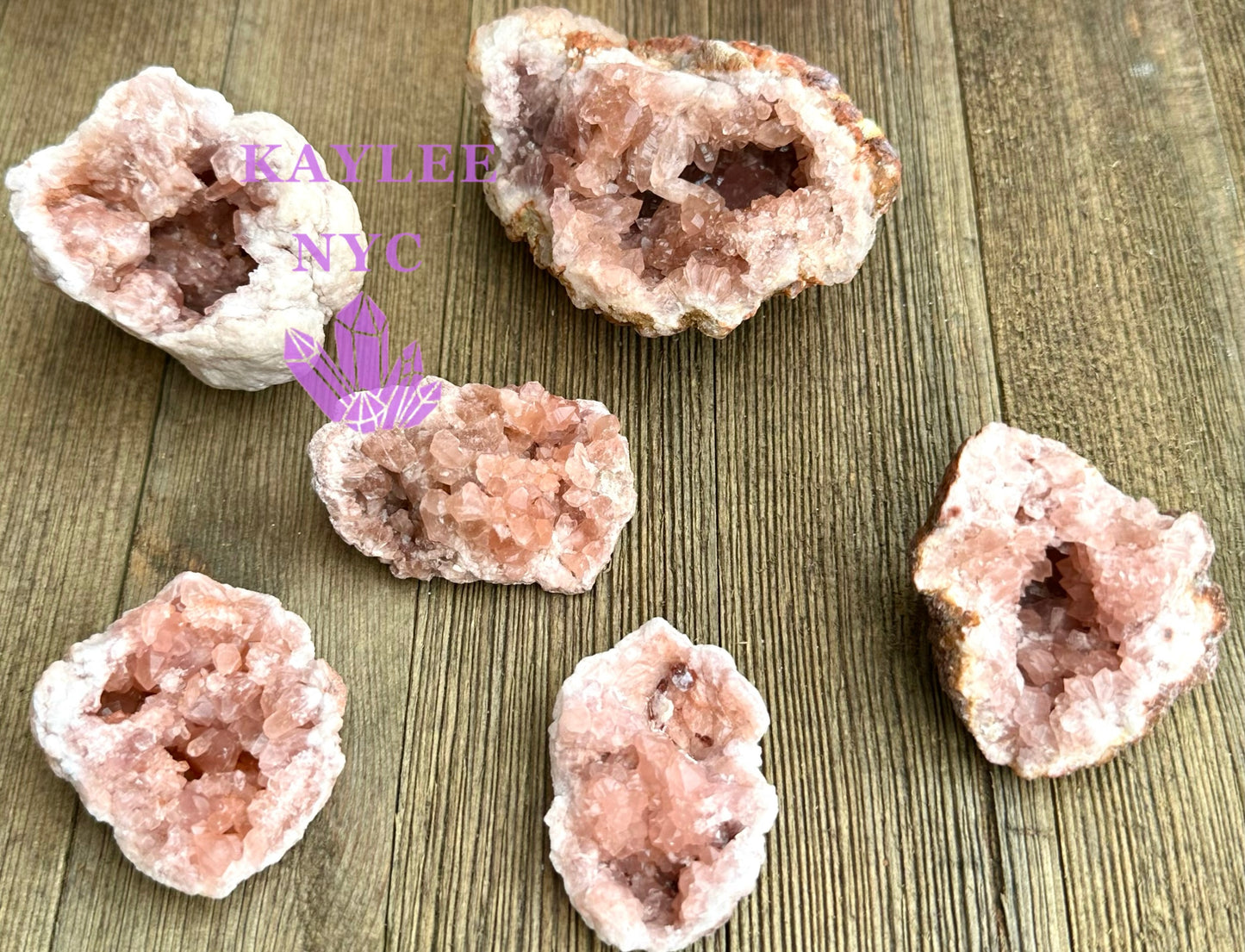 1 lb Natural Pink Amethyst Geode Crystal Raw