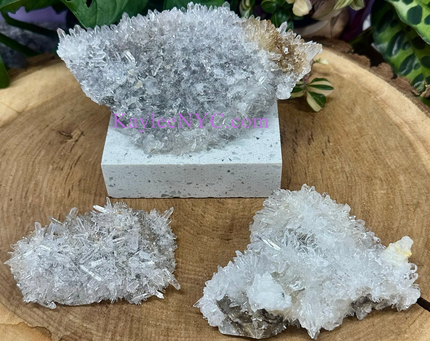 3 PCs Natural Clear Quartz Cluster Crystal Raw