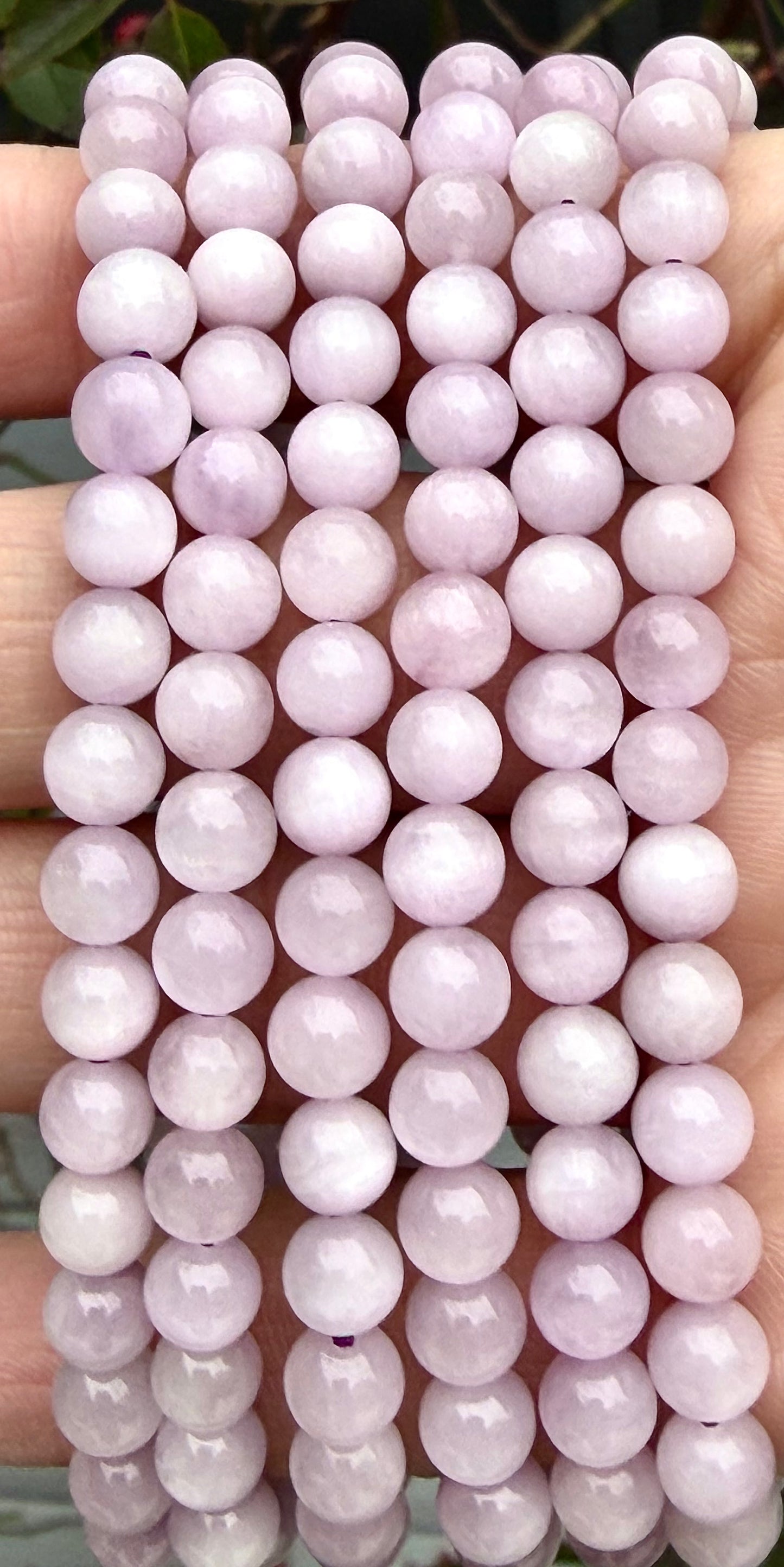 Wholesale 6 Pcs Natural Kunzite 6mm 7.5” Crystal Bracelet Healing Energy