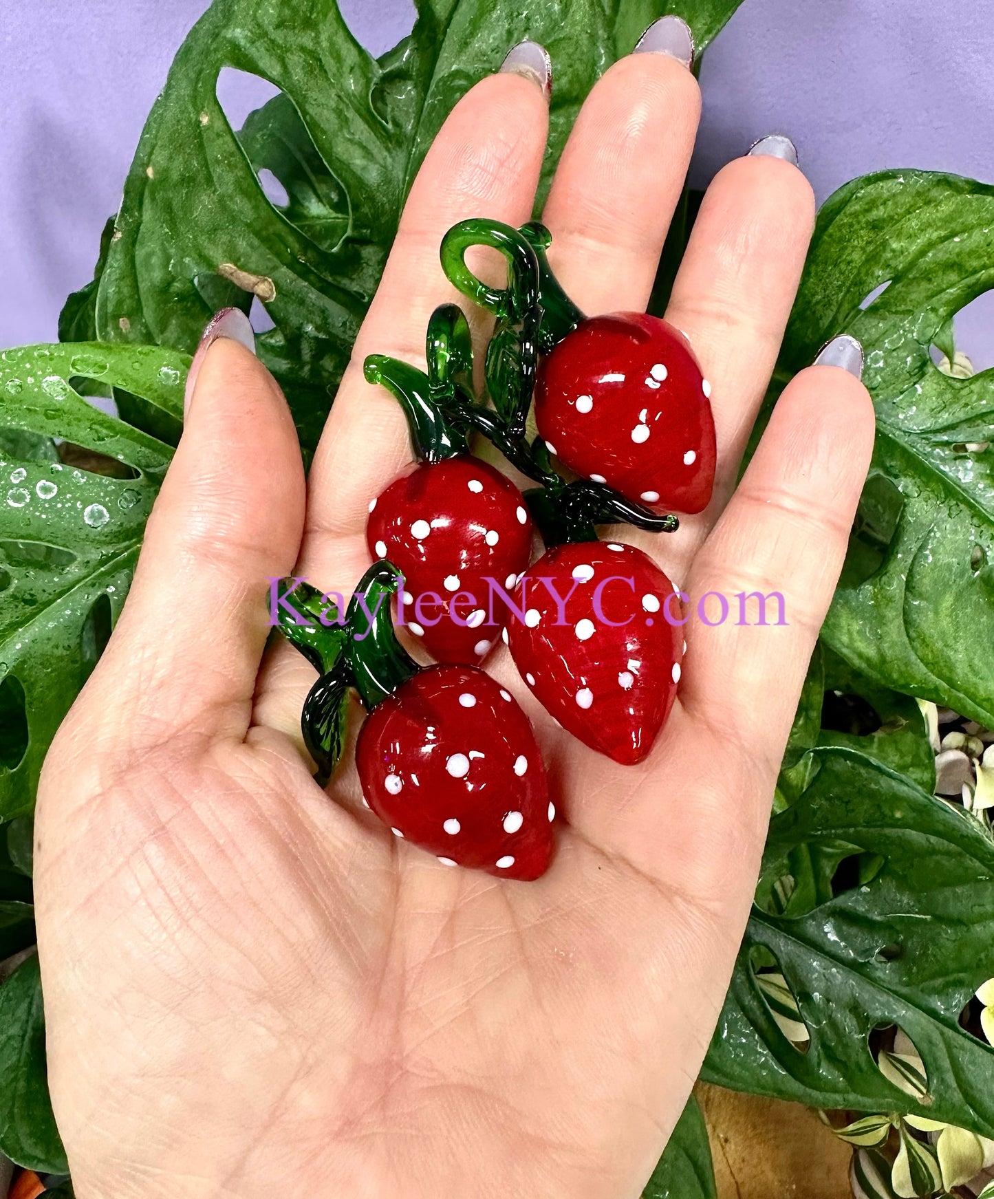 Wholesale Lot 12 Pcs Strawberry Glass Pendant Hand Blown