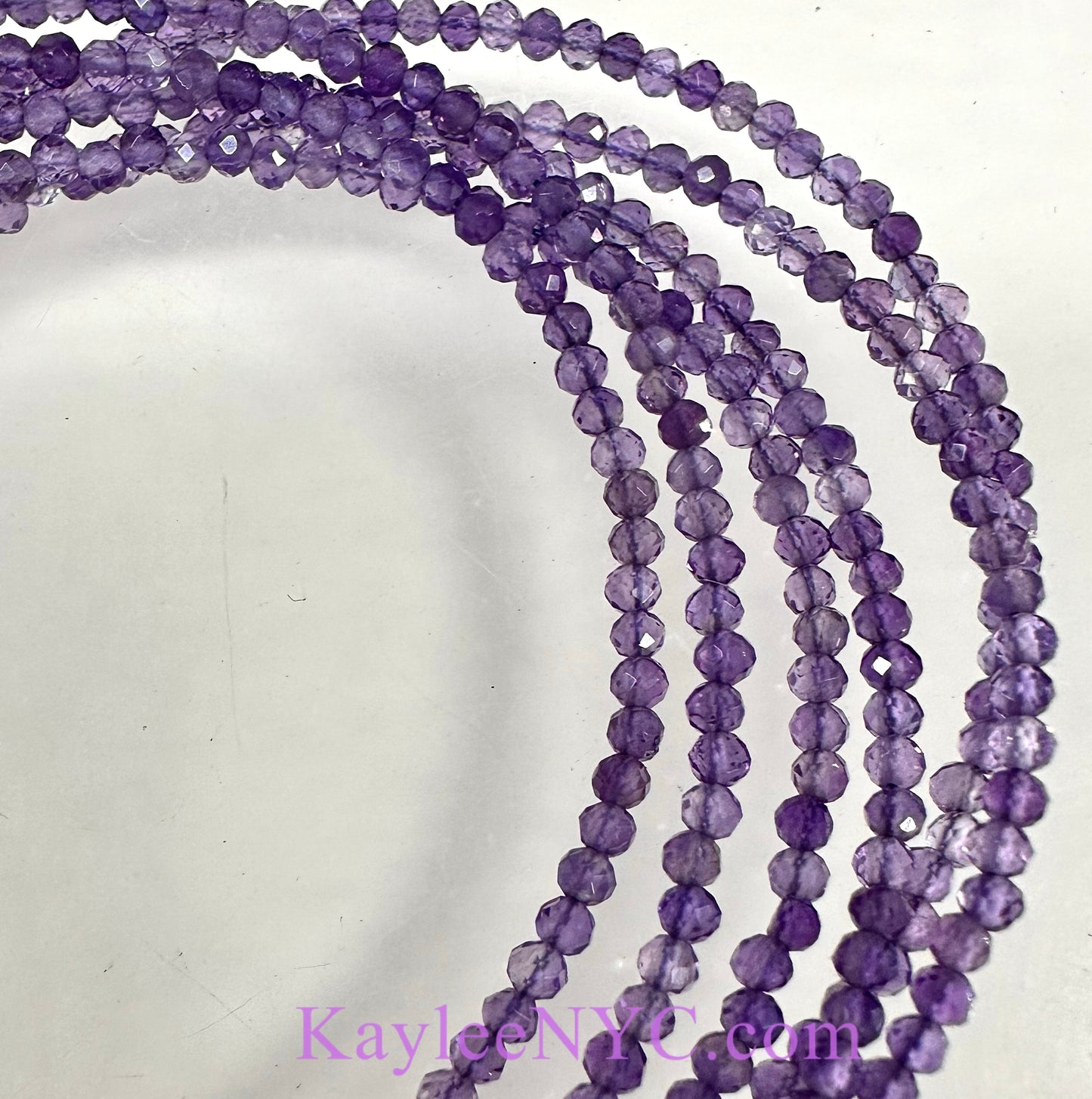 M6 PCs 2mm Natural Amethyst Anklets Crystal Healing Energy