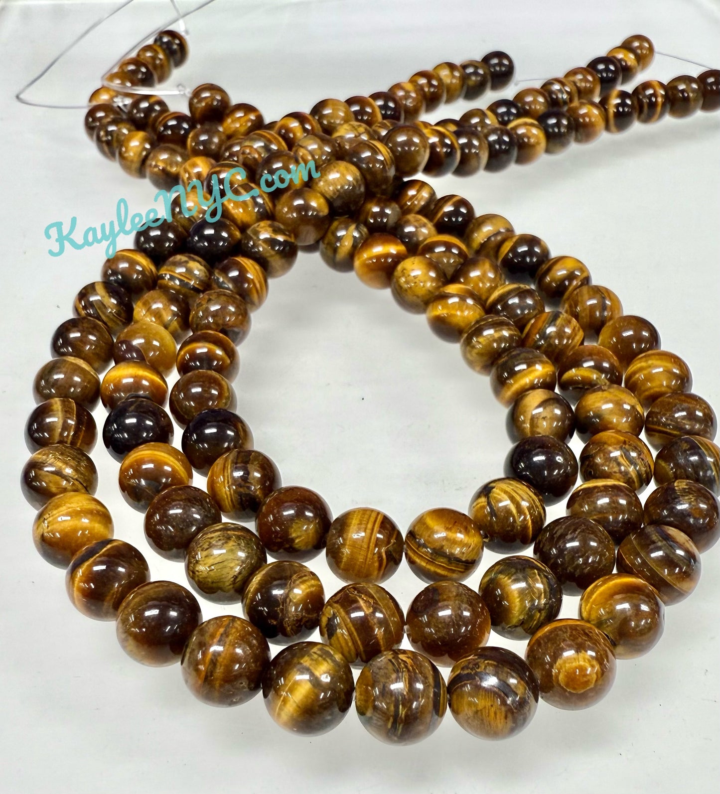 3 strands 8mm Natural Tiger Eye Beads Crystal Healing Energy