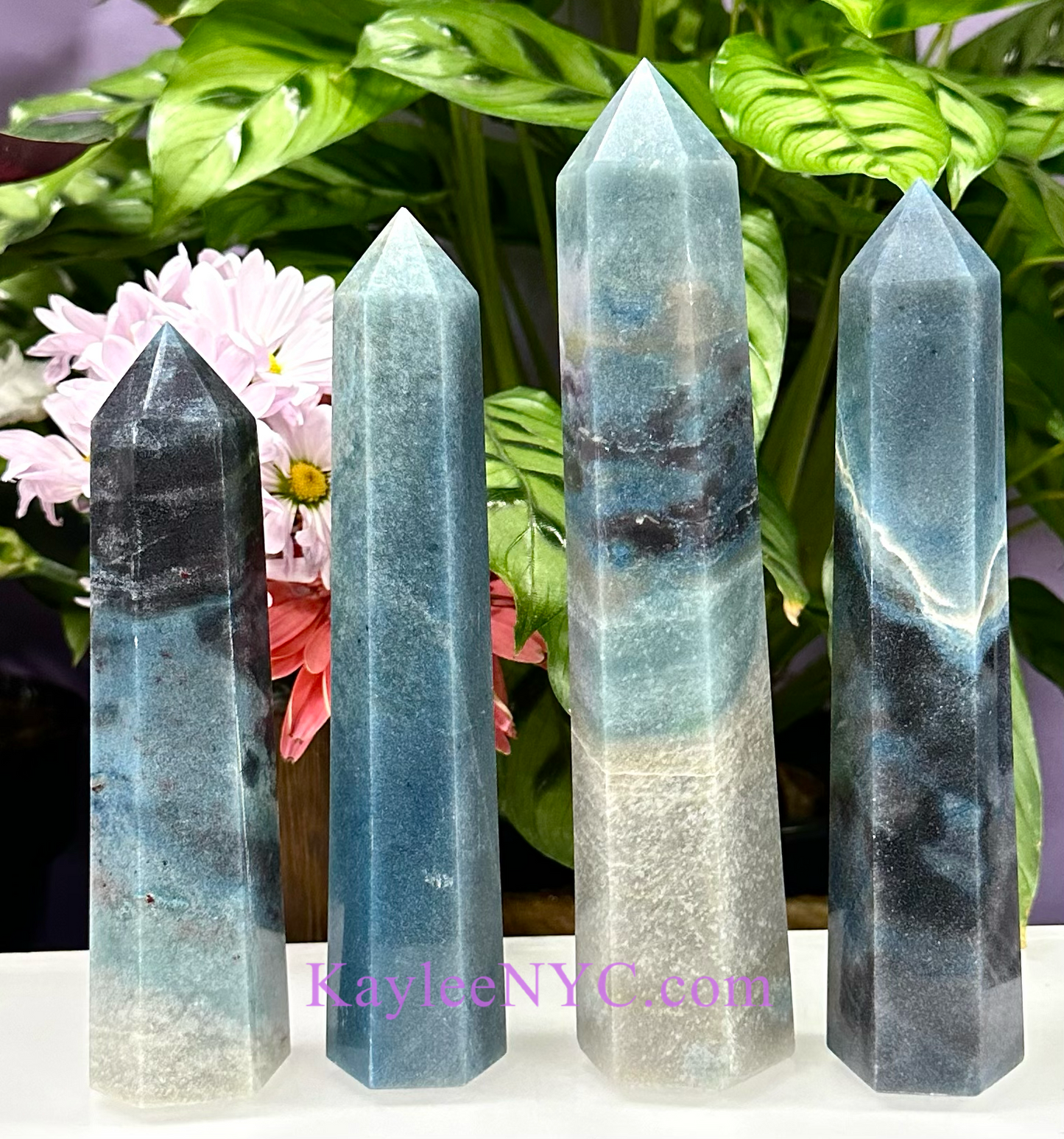 4 PCs large Natural Trolleite Obelisk Tower