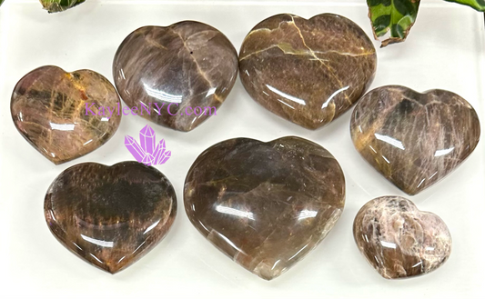 Wholesale Lot 3 lbs Natural Black Moonstone Crystal Heart Healing Energy