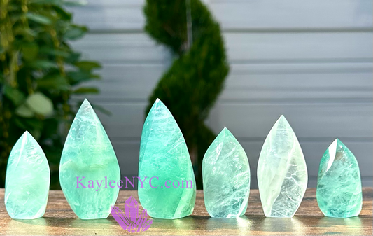 1 lb Natural Green Fluorite Flame Crystals