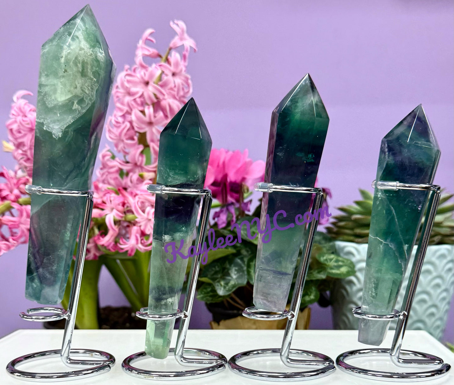 Wholesale Lot 4-5 pcs Natural Fluorite Scepter w stand Crystal Energy