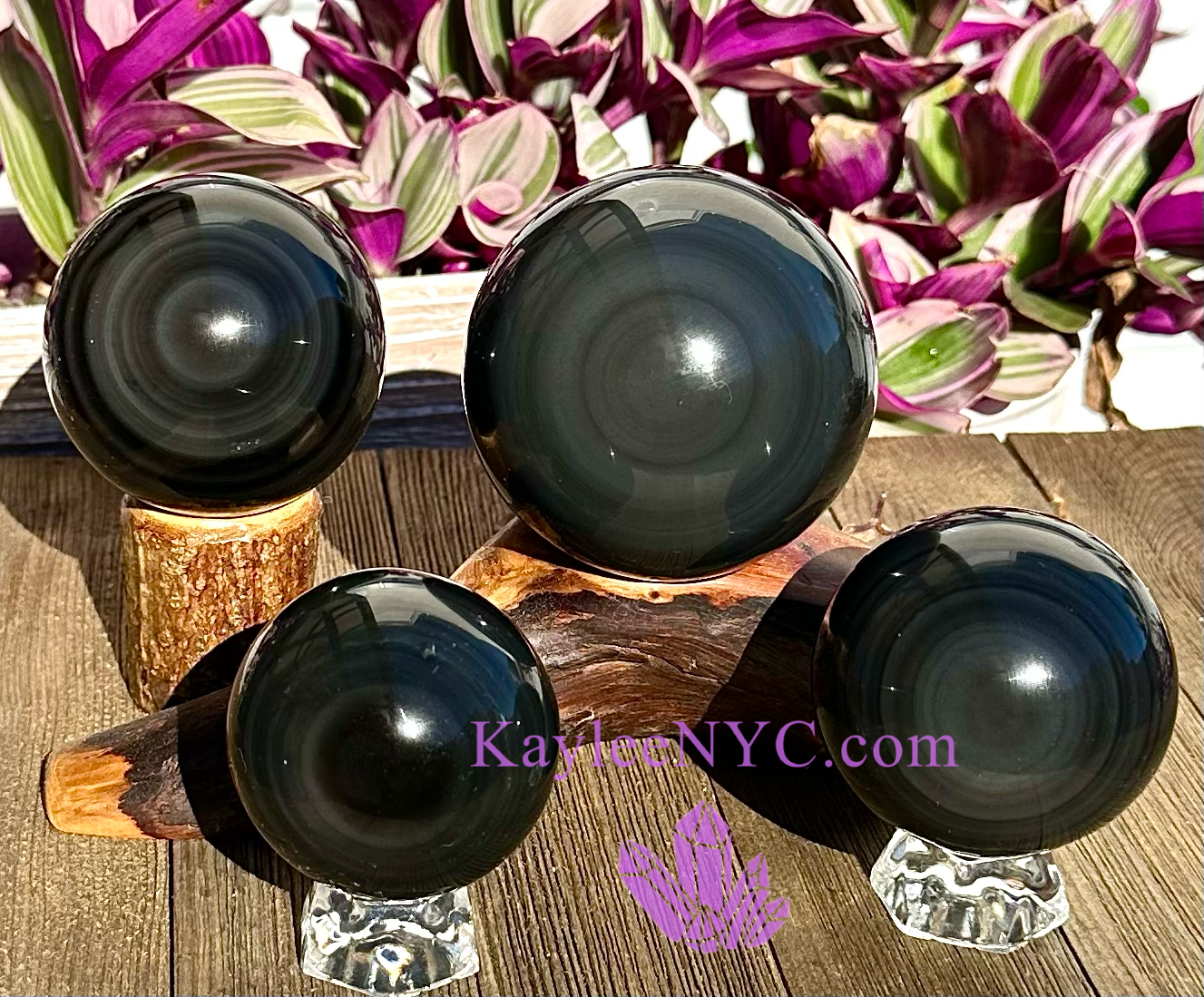 3-5 pcs Natural Ice Obsidian Sphere