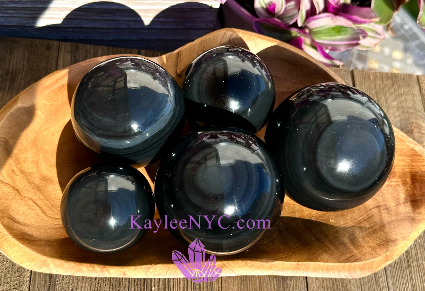 3-5 pcs Natural Ice Obsidian Sphere