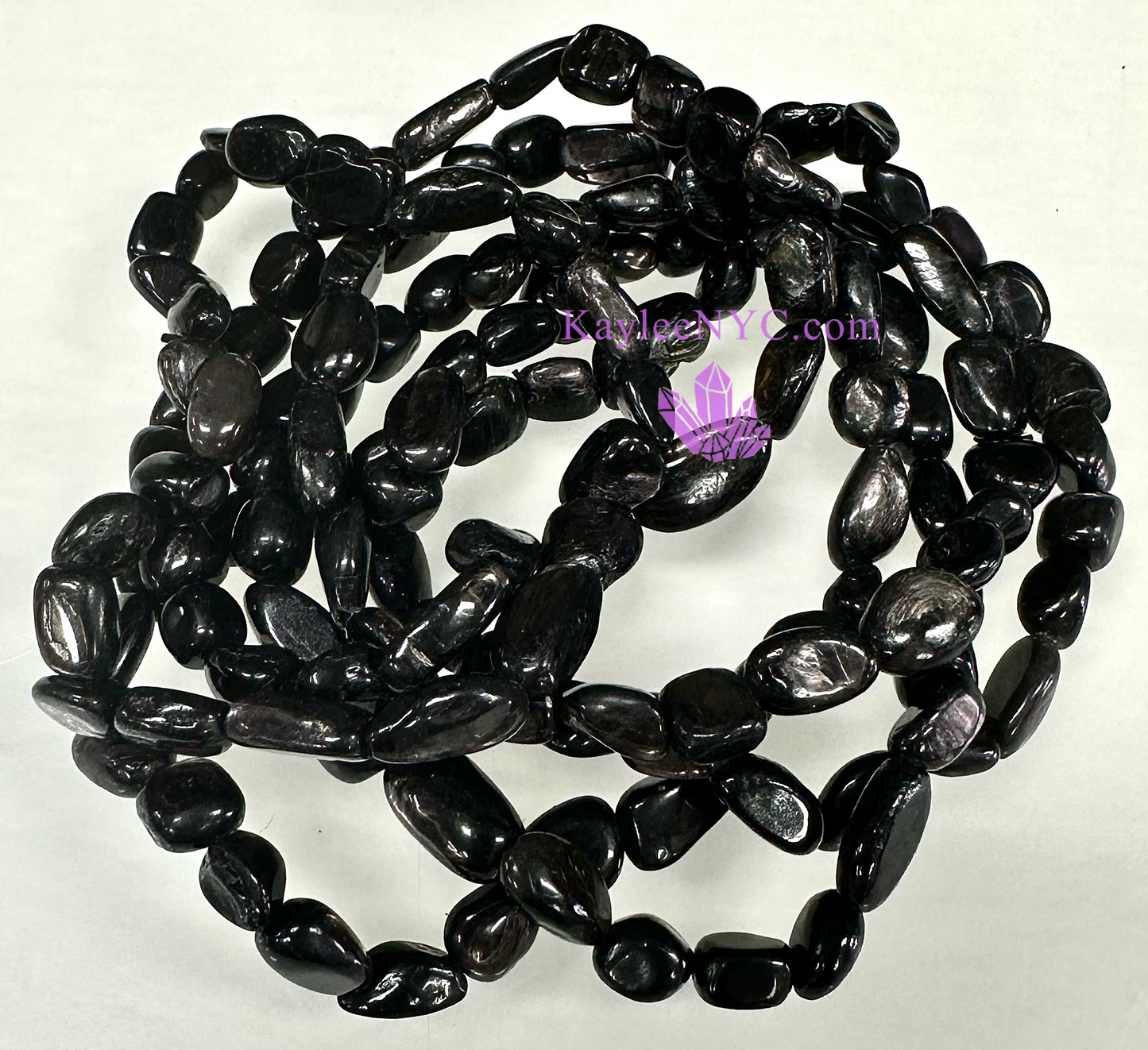 Wholesale 6 Pcs 7.5” Natural Hypersthene tumble Stretch Bracelet Crystal Healing