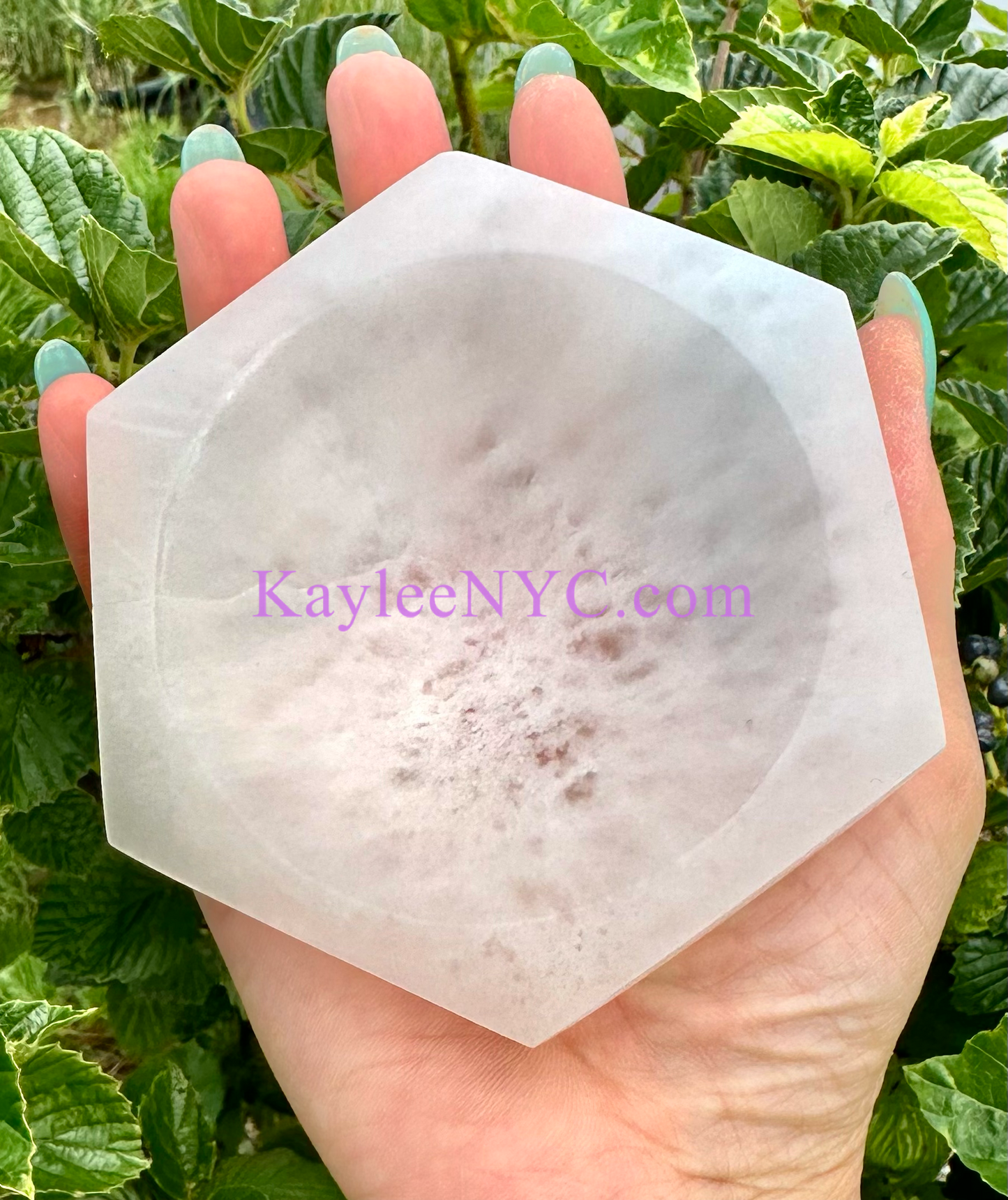 6 PCs large Natural Selenite aka Satin Spar Hexagon Bowl ~10cm