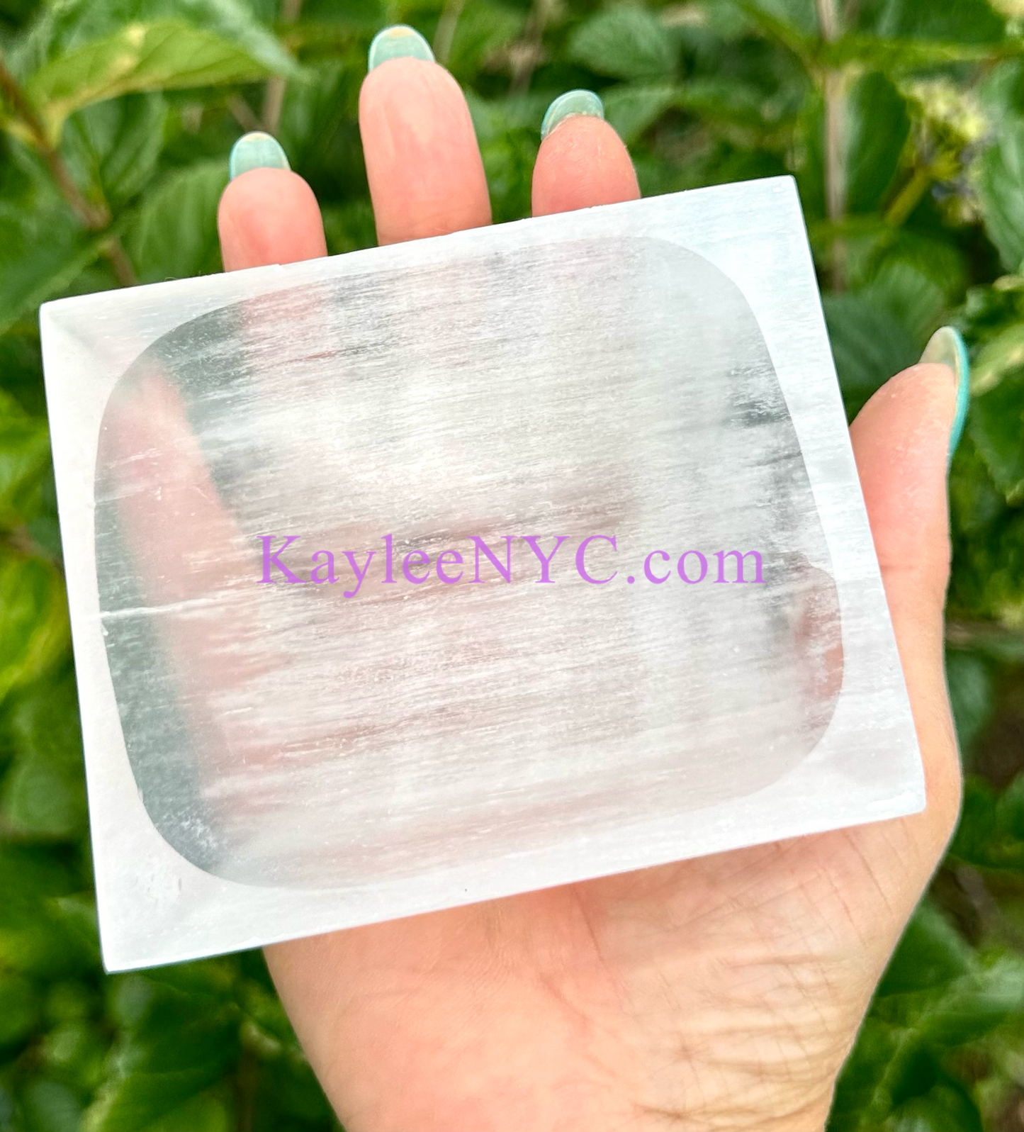 6 PCs large Natural Selenite aka Satin Spar Rectangular Bowl 10cm