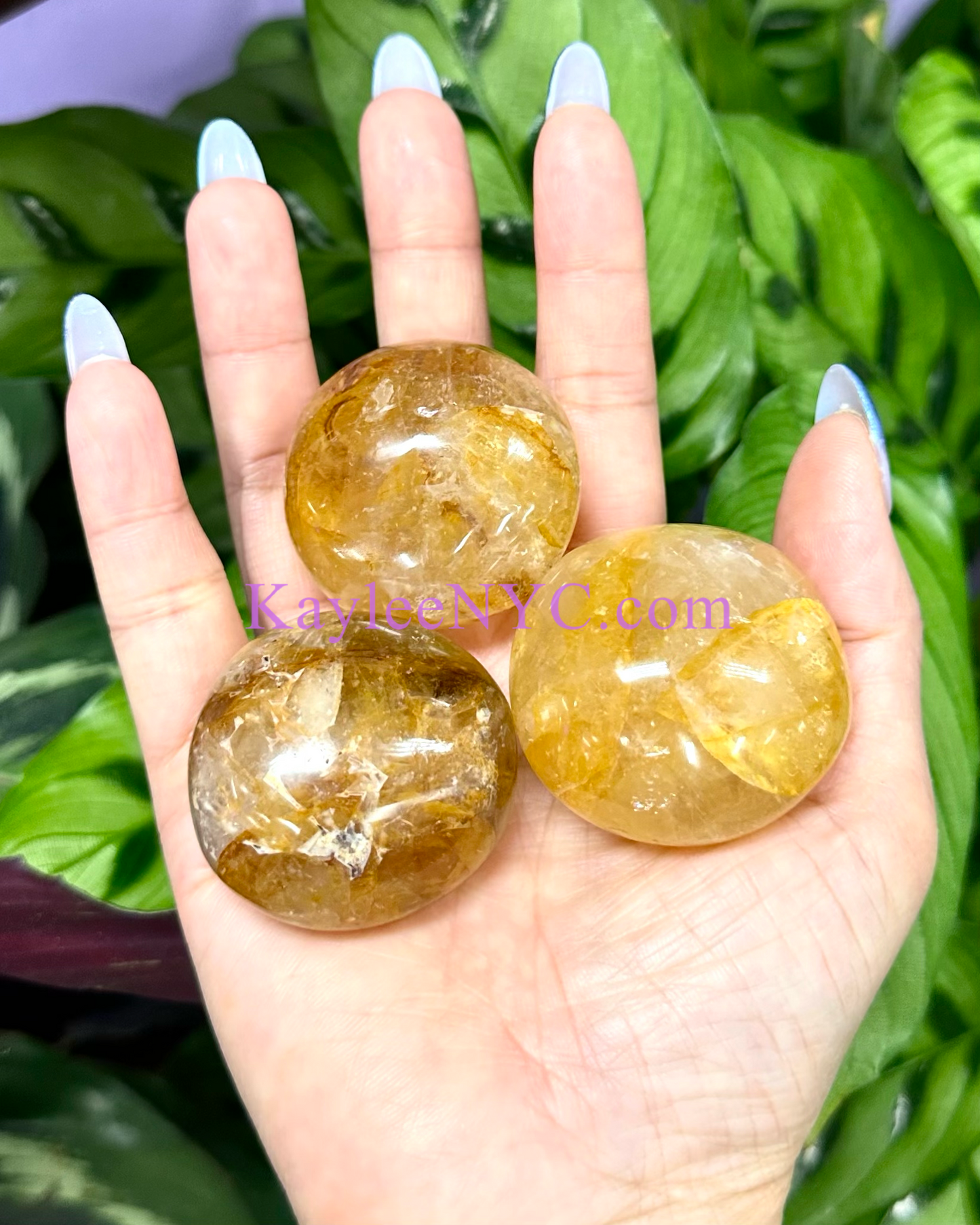 Wholesale Lot 2 Lb Natural Golden Healer Crystal Palm Stone Healing Energy