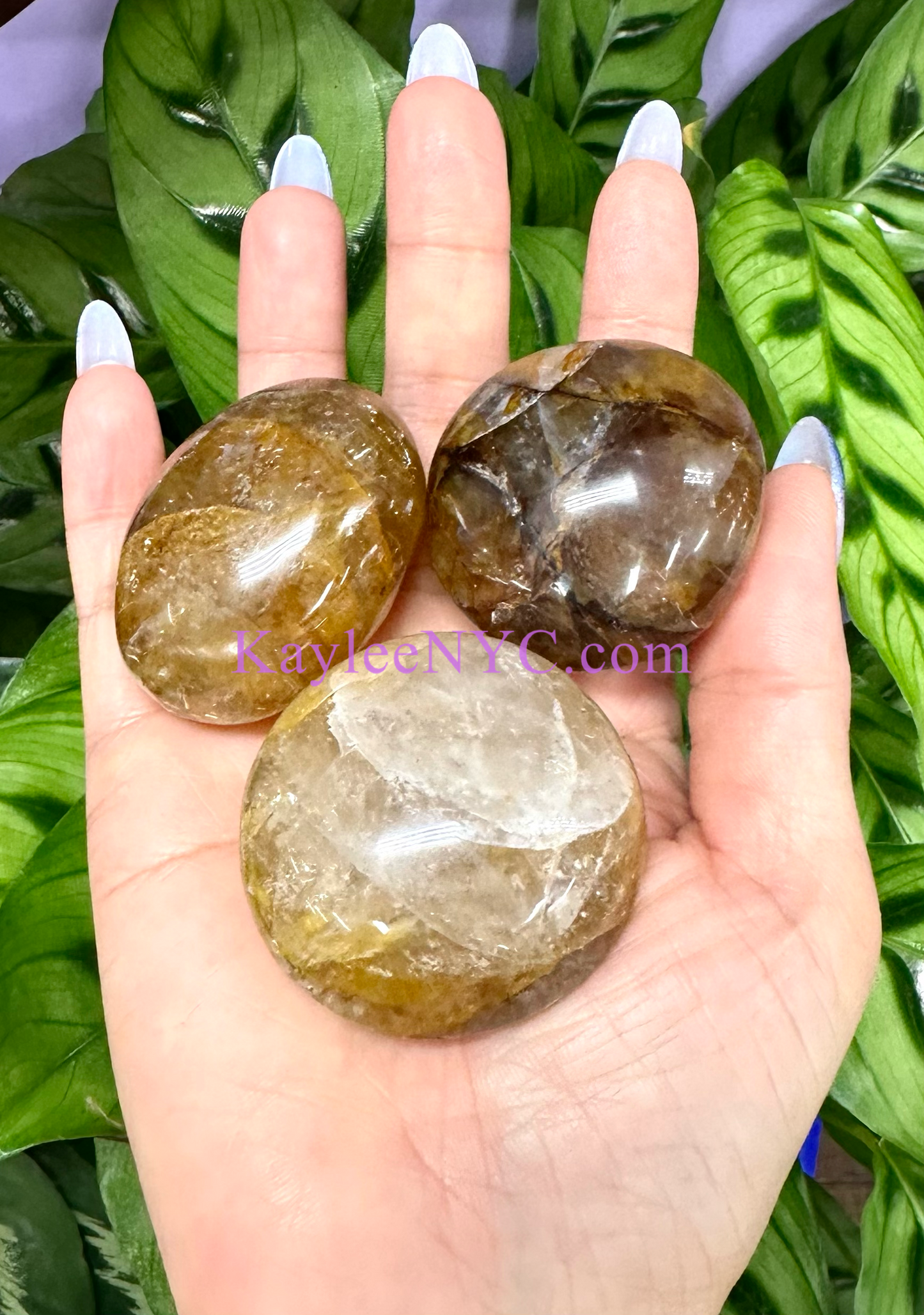 Wholesale Lot 2 Lb Natural Golden Healer Crystal Palm Stone Healing Energy